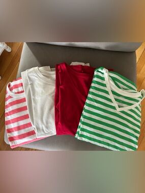 Old Navy Mixed Short Sleeve Tees - Red, Green, Pink, White